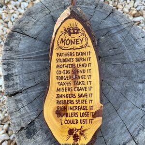 Funny “Money” Wood Decor